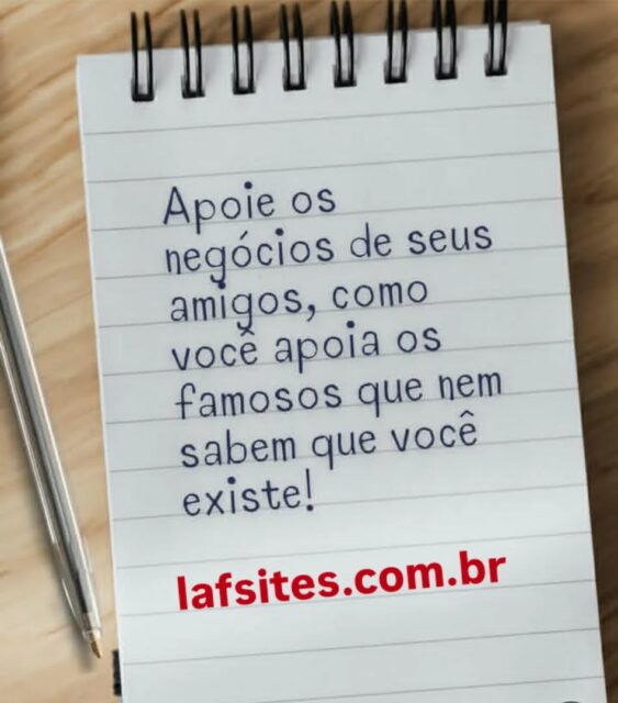 Vamos apoiar o comércio dos nossos amigos , e assim fazer com que todos cresçam  juntos .lafsites.com.br o marketing que você precisa para suas vendas. 
Ligue hoje mesmo 📲 51 991820645