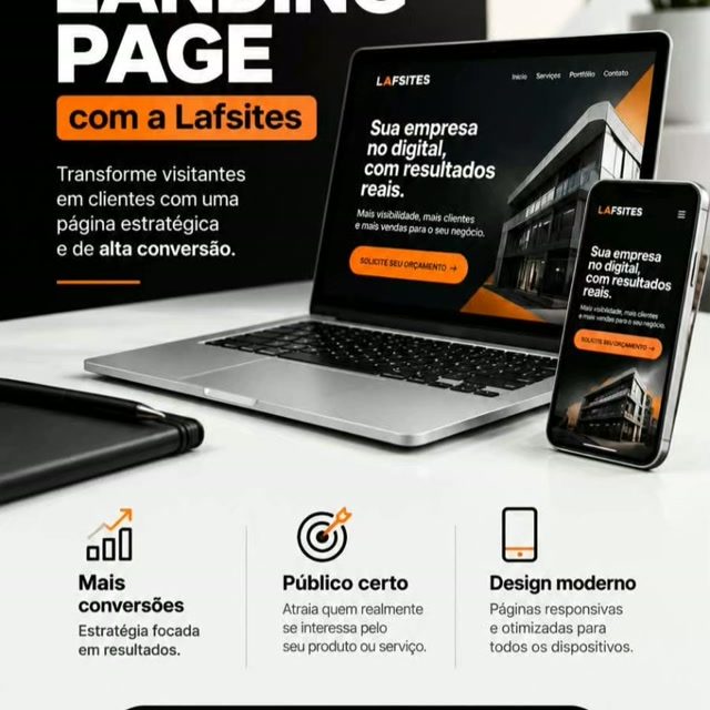 🚀 Sua empresa precisa de uma Landing Page que transforme visitas em clientes?
Não basta ter uma página bonita. Ela precisa ser estratégica, rápida e pensada para conversão.
A Lafsites cria Landing Pages profissionais para apresentar sua empresa, destacar seus serviços e gerar novas oportunidades.
📲 Quer fazer sua Landing Page? Fale com a Lafsites!
(51) 99182-0645
🌐 lafsites.com.br
👉 Solicite seu orçamento e dê o próximo passo para sua empresa.
#LandingPage #CriacaoDeSites #MarketingDigital #GeracaoDeClientes #Lafsites
