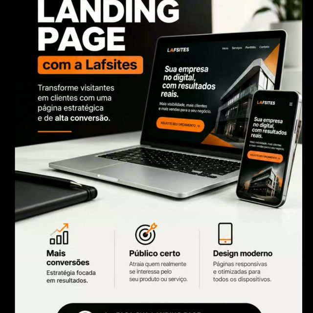 🚀 Sua empresa precisa de uma Landing Page que transforme visitas em clientes?
Não basta ter uma página bonita. Ela precisa ser estratégica, rápida e pensada para conversão.
A Lafsites cria Landing Pages profissionais para apresentar sua empresa, destacar seus serviços e gerar novas oportunidades.
📲 Quer fazer sua Landing Page? Fale com a Lafsites!
(51) 99182-0645
🌐 lafsites.com.br
👉 Solicite seu orçamento e dê o próximo passo para sua empresa.
#LandingPage #CriacaoDeSites #MarketingDigital #GeracaoDeClientes #Lafsites